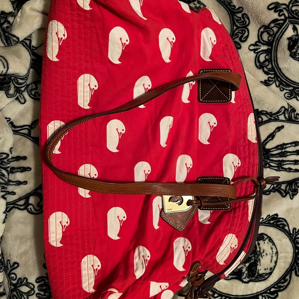 Dooney & Bourke Red and White Shoulder Bag